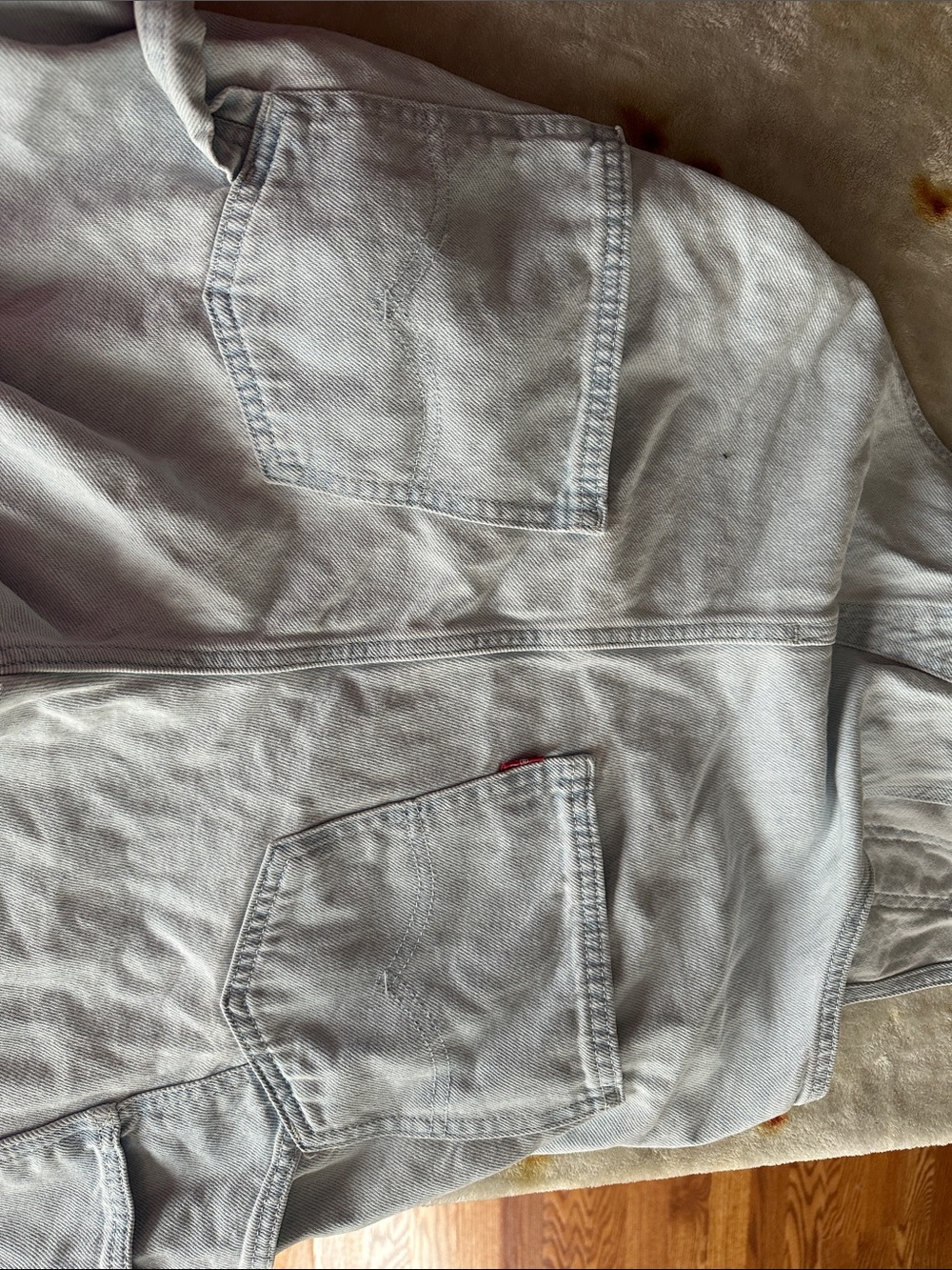 Levi's Light Gray Denim Bib Overalls - Picture 7 of 7